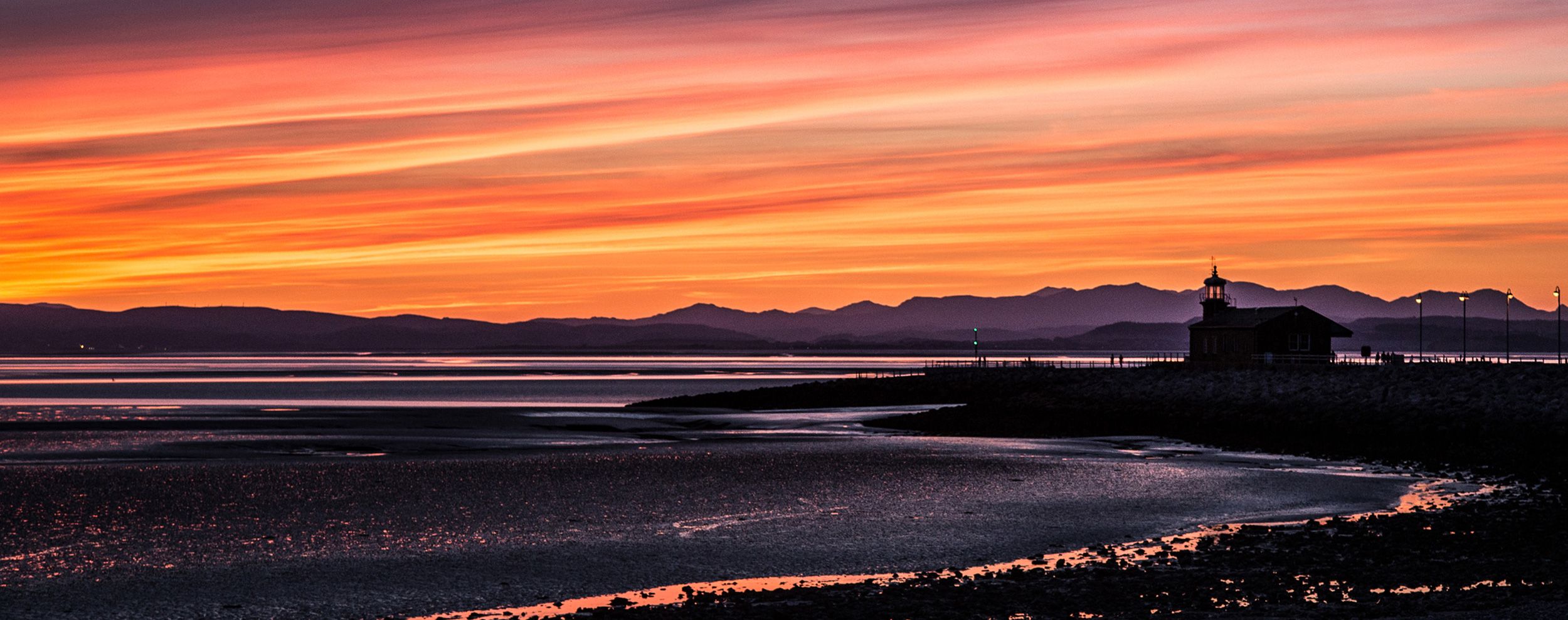 A sunset over Morecambe Bay