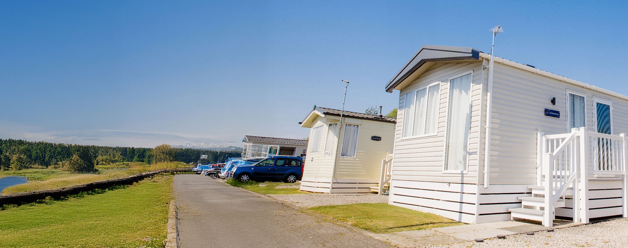 Exterior of a caravan